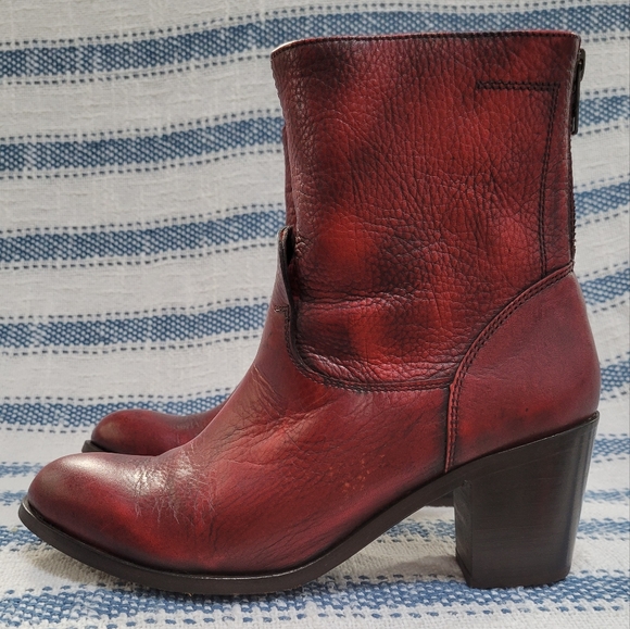 Dolce Vita Red Leather Boots - Picture 2 of 5